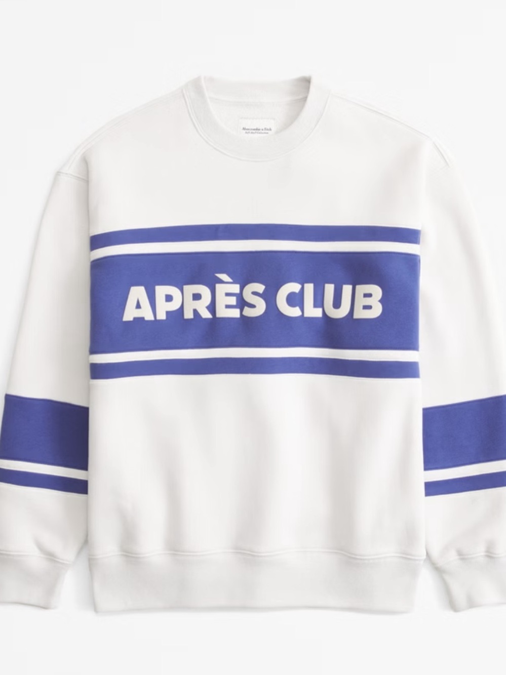 ABERCROMBIE & FITCH WOMENS SOFT A&F CREWNECK SWEATSHIRT APRES CLUB BLUE LARGE